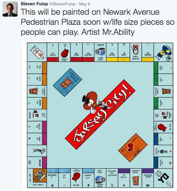 Jersey City Monopoly board 